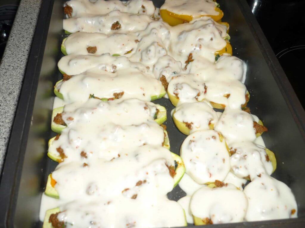 Zucchini, Kartoffel, Paprika und Champignons überbacken - Sebze Graten