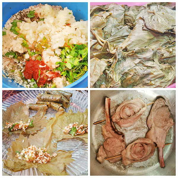 Gefüllte Weinblätter mit Lammfleisch - Kuzu Etli Yaprak Sarması