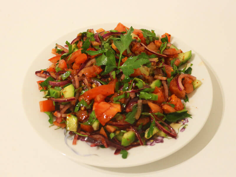 Tomatensalat mit Zwiebeln Einfaches Salat Rezept